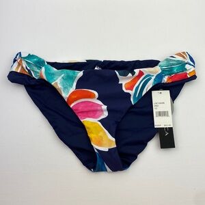 NWT La Blanca | Petals in Bloom Indigo Reversible Hipster Bikini Bottoms 12